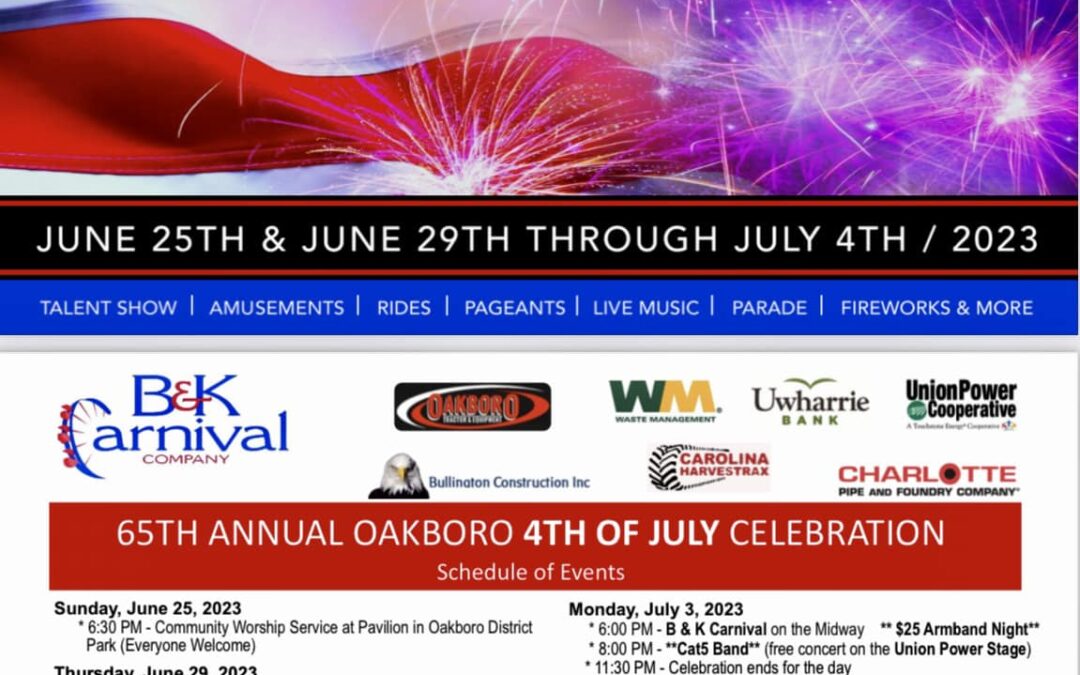 The 65th Annual Oakboro 4th of July Celebration: Honoring Tradition and Embracing Community